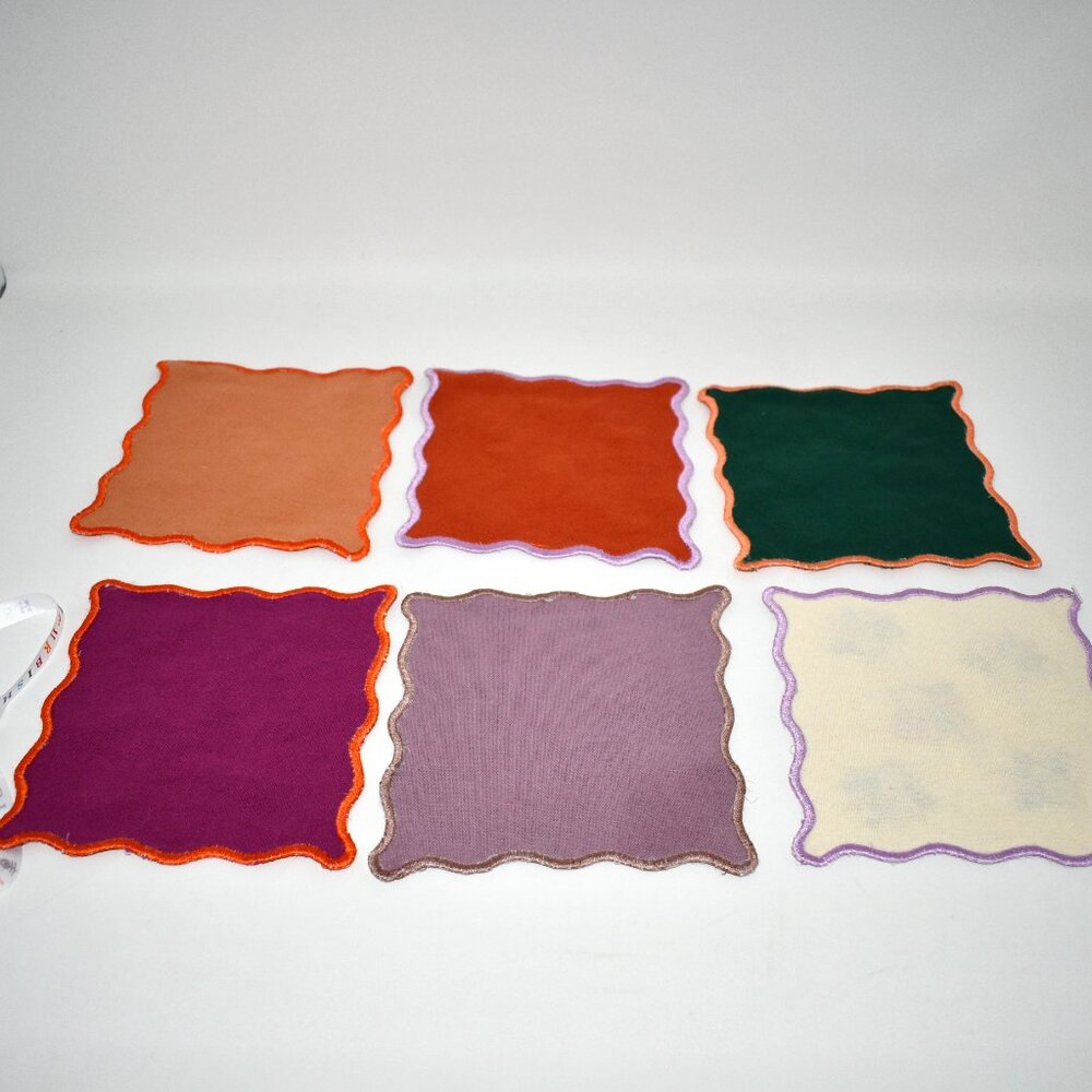 Furbish Fall Embroidered Cocktail Napkin, Set of 6 #CKTL-NAP-1 NWT - Picture 4 of 5